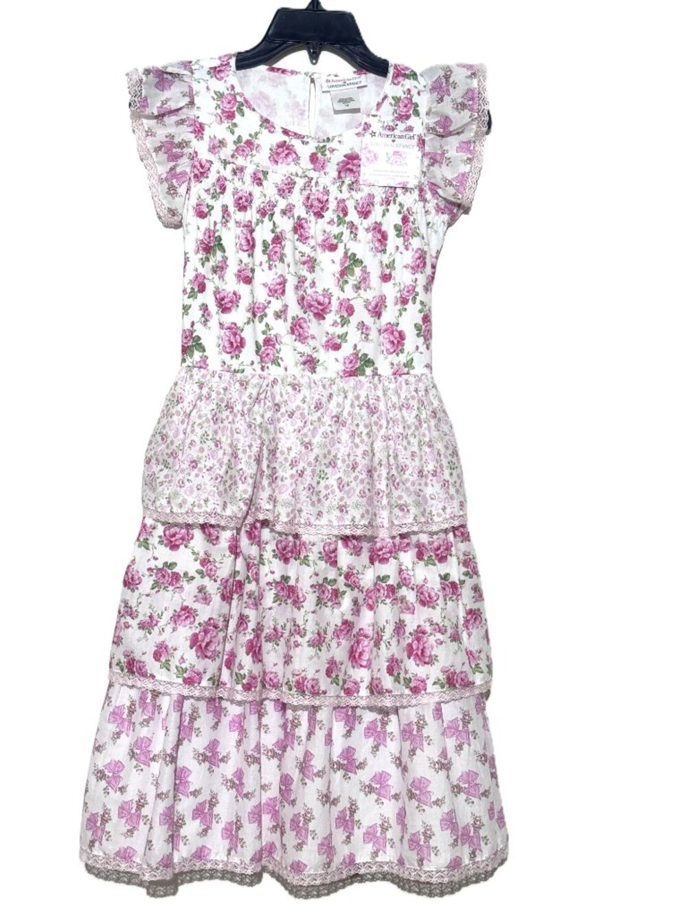 American Girl LoveShackFancy Garden Party Dress 12 NWT Floral Pink Cotton
